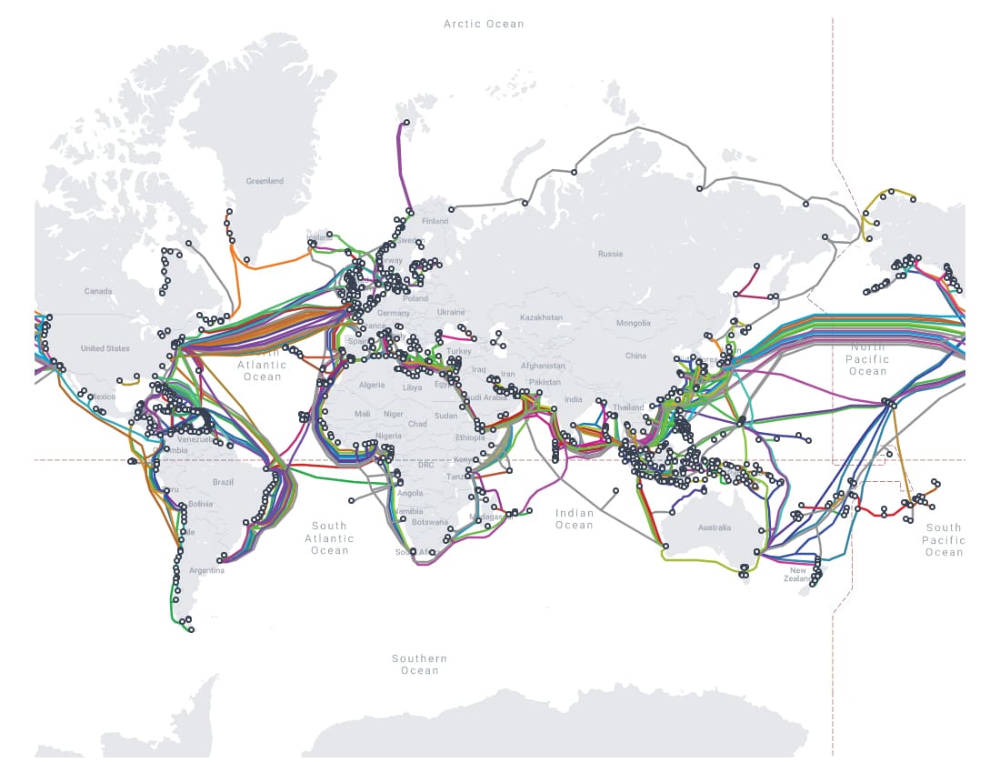 Undersea internet cables