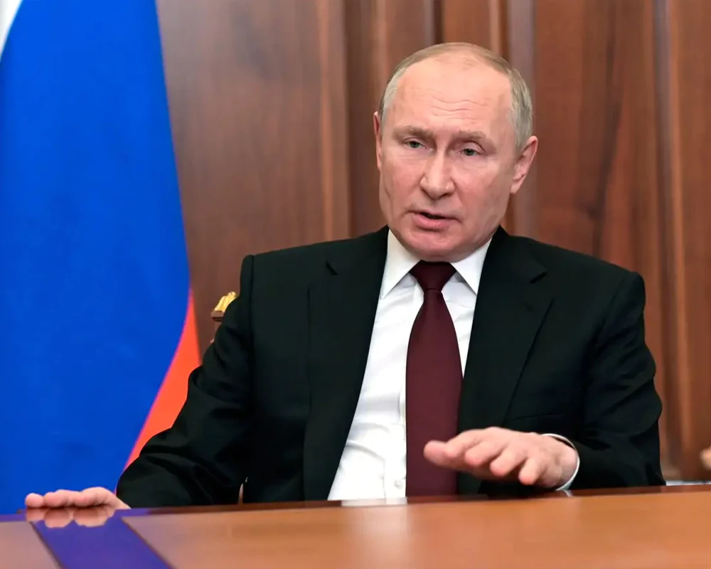Russian President Vladimir Putin when he announced the start of the war
