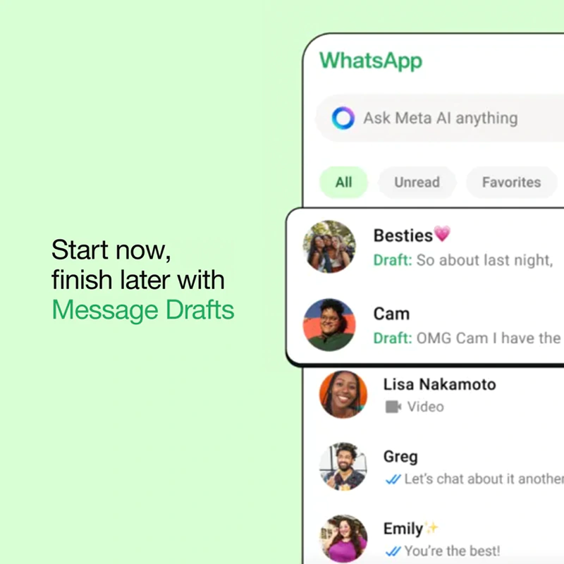 WhatsApp message drafts