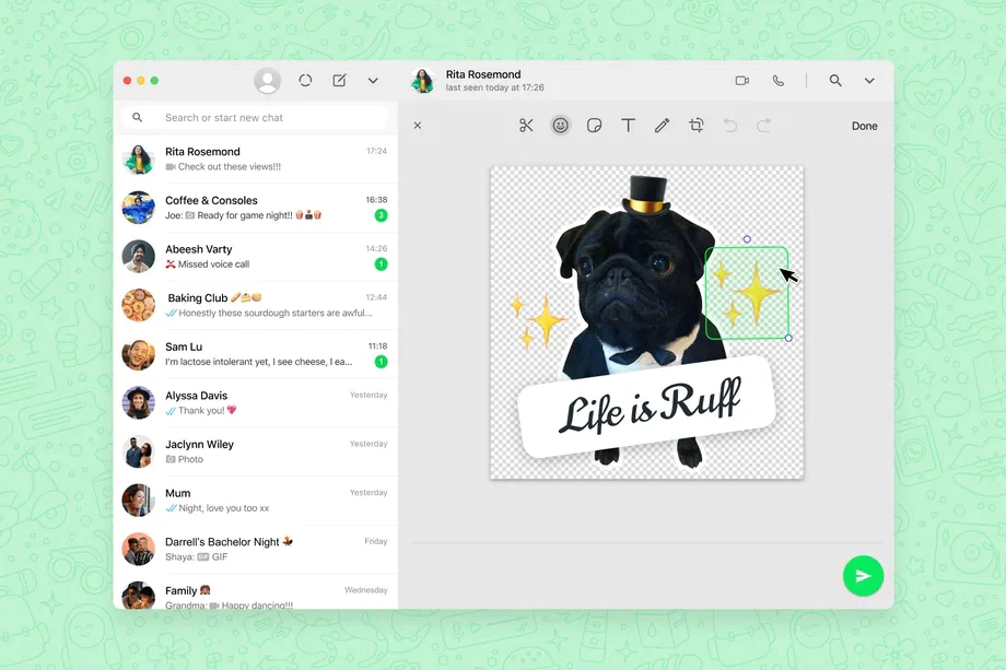 WhatsApp, sticker tool