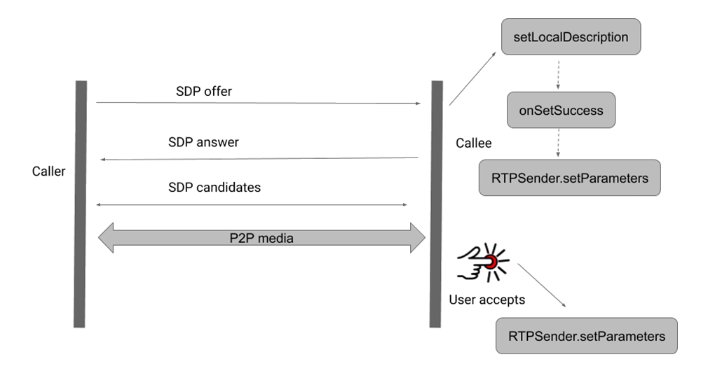 WebRTC issue on the Google Duo app.