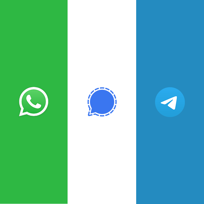 WhatsApp Signal Telegram