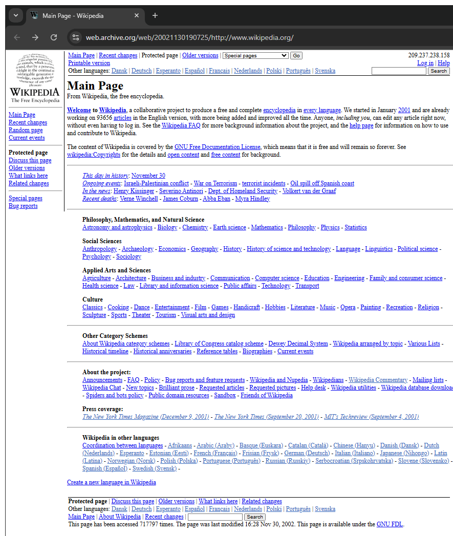 Wikipedia in 2002