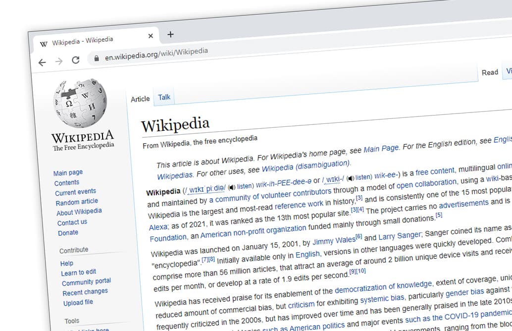 Wikipedia's Wikipedia article