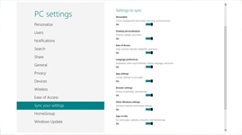 Windows 8 pc setting
