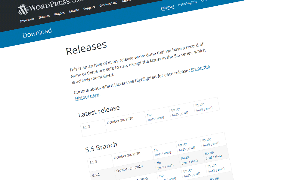 WordPress updates to version 5.5.3 alpha automatically