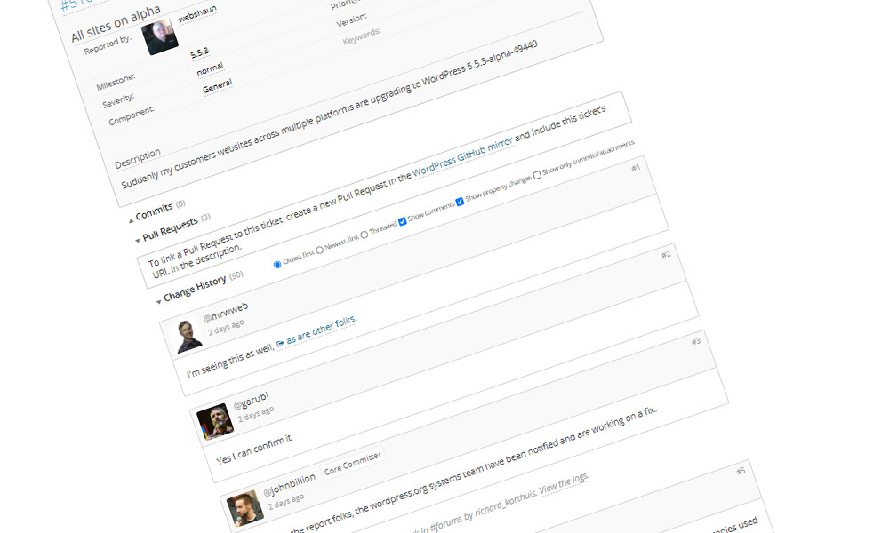 WordPress updates to version 5.5.3 alpha automatically
