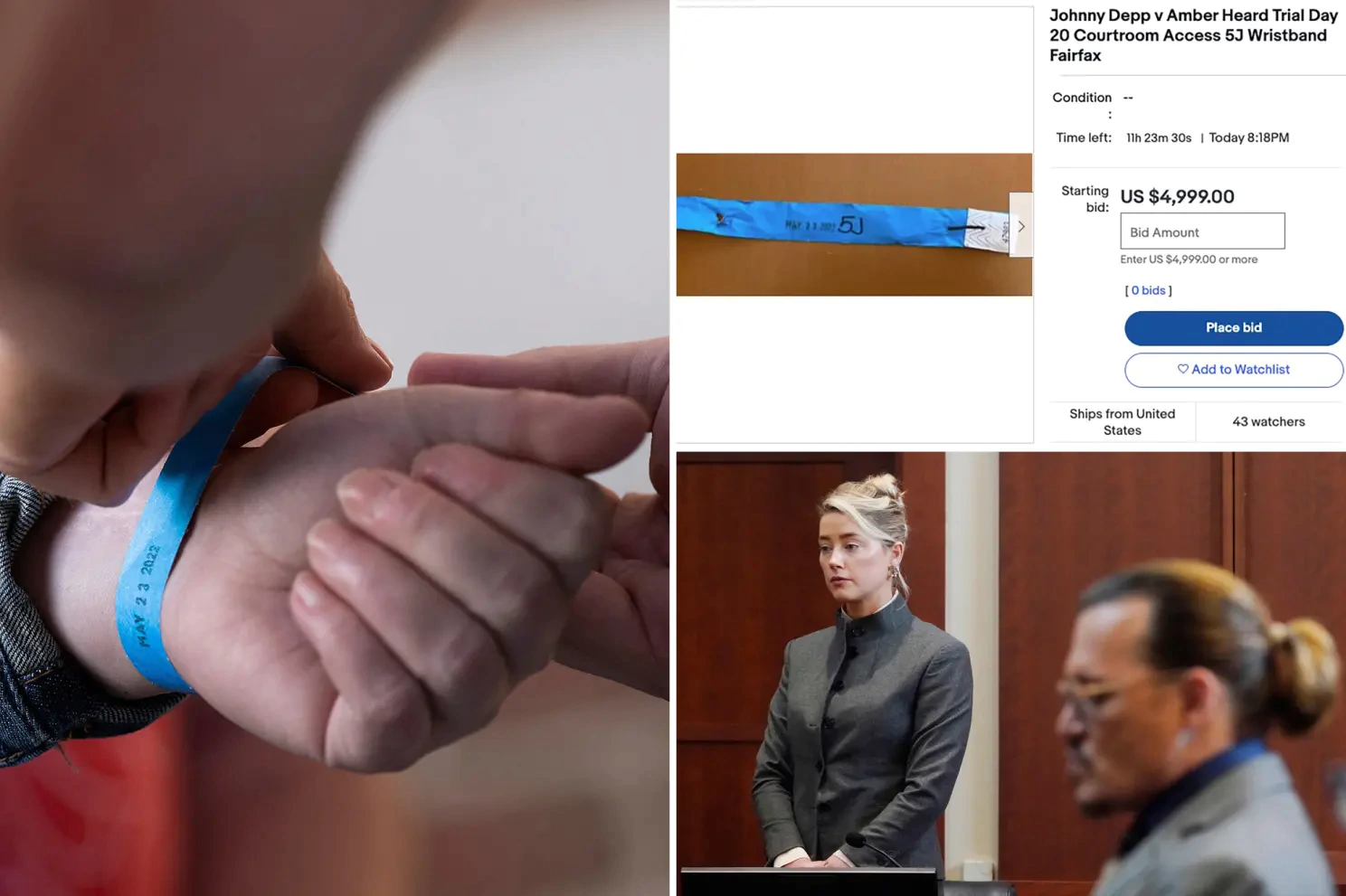 Wristbands from the court at Fairfax County, Virginia, sell for thousands of dollars on eBay.