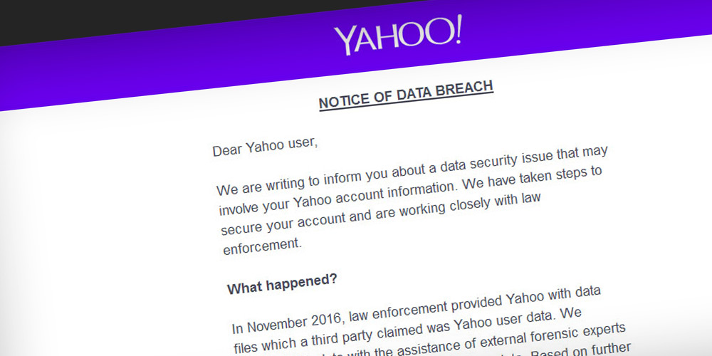 Yahoo! - notice of data breach