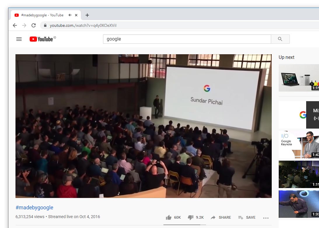YouTube URL with a period